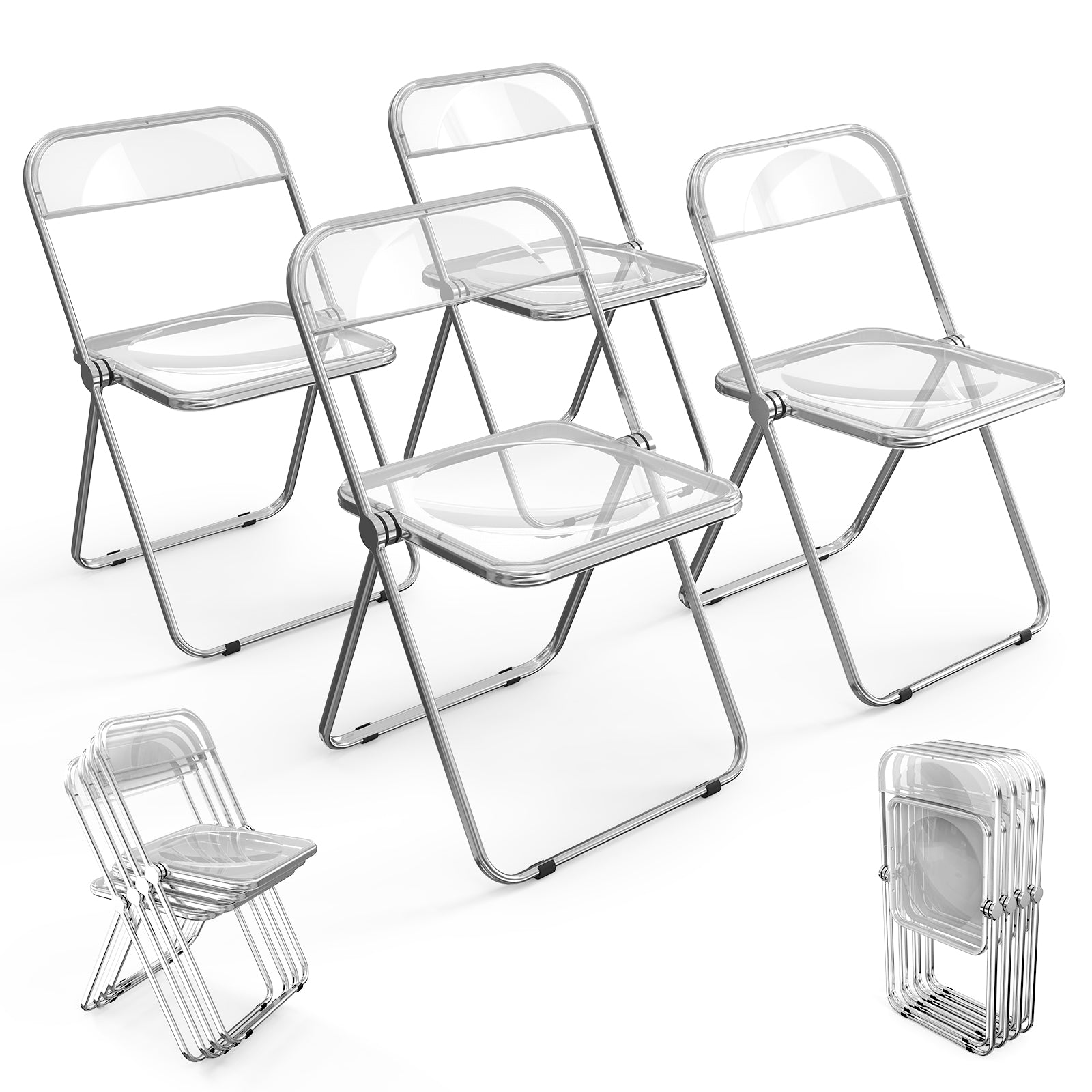 2pcs Foldable Patio Plastic Folding Chairs